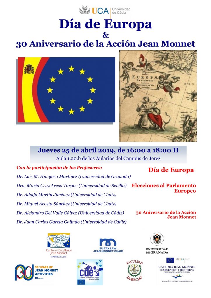 El día 25 de abril, se celebrará en el Campus de Jerez el Día de Europa y los 30 años de la Acción Jean Monnet
