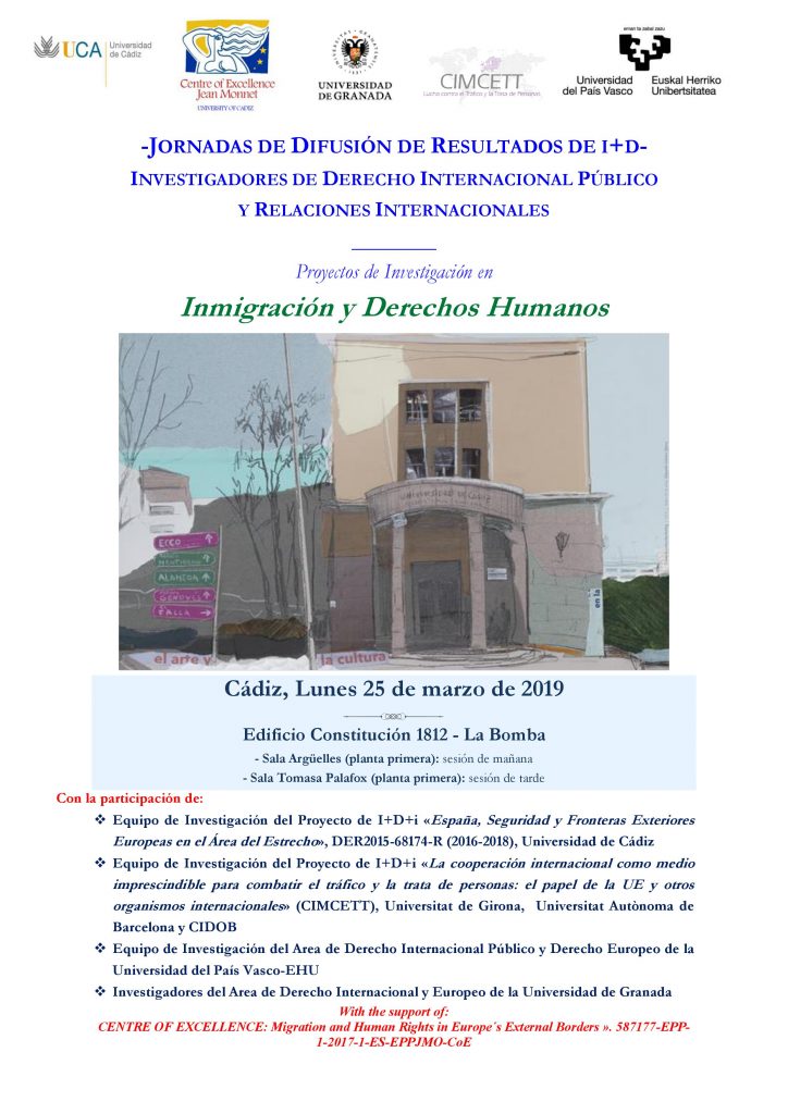 El 25 de marzo se celebrarán en Cádiz las Jornadas de difusión de resultados de I+D de proyectos de investigación en Inmigración y Derechos Humanos