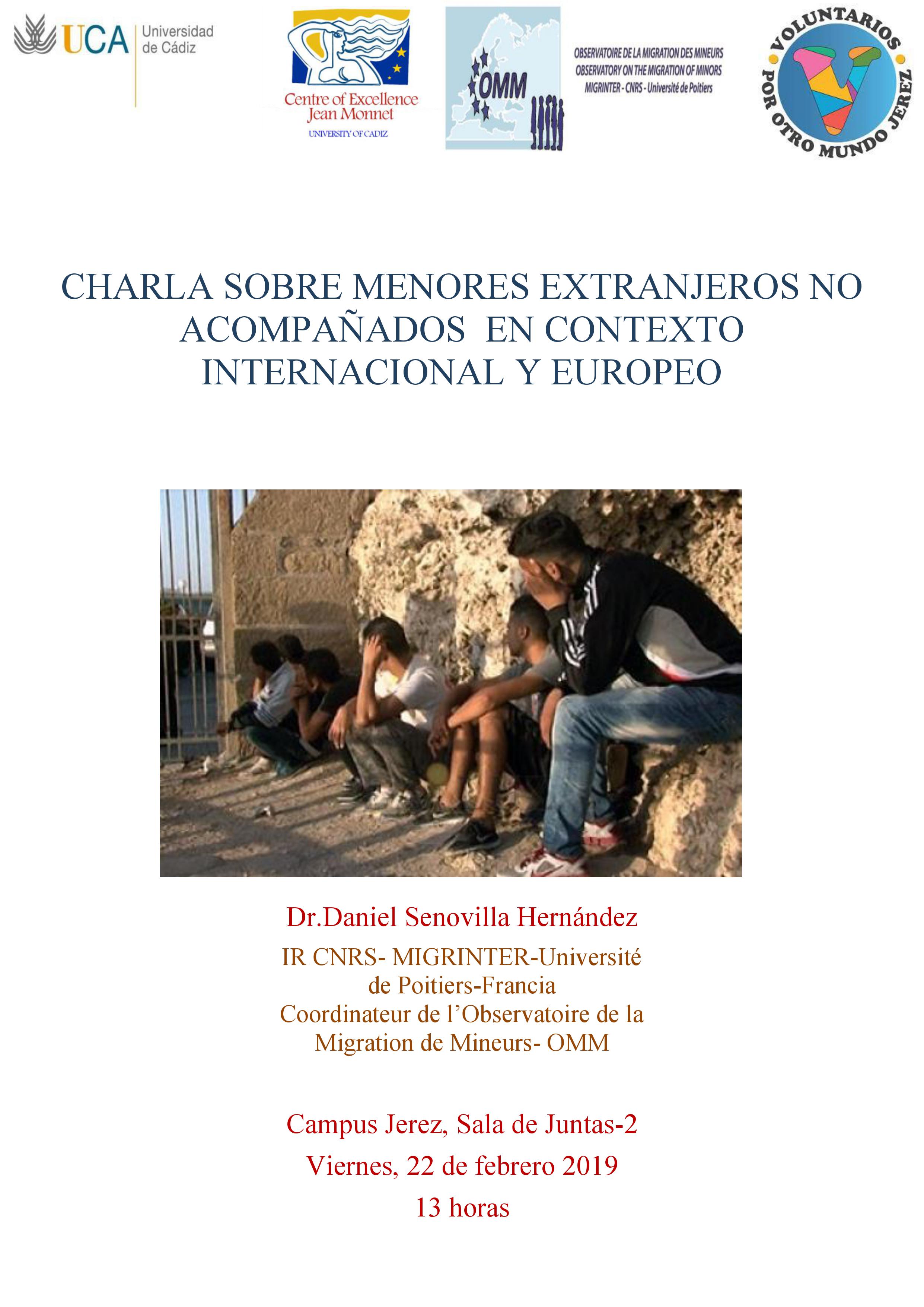 El 22 de febrero se celebra la charla sobre “Los menores extranjeros no acompañados en el contexto intrenacional y europeo en el Campus de Jerez