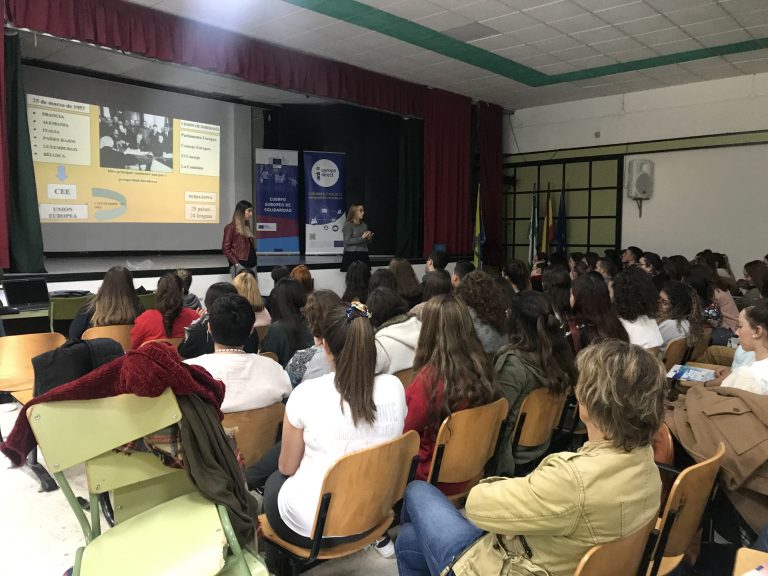 SESIÓN INFORMATIVA “Introducción a la UE y política social” con los alumnos y alumnas del Instituto de Educación Secundaria “Levante”. Algeciras, 12 de noviembre de 2018