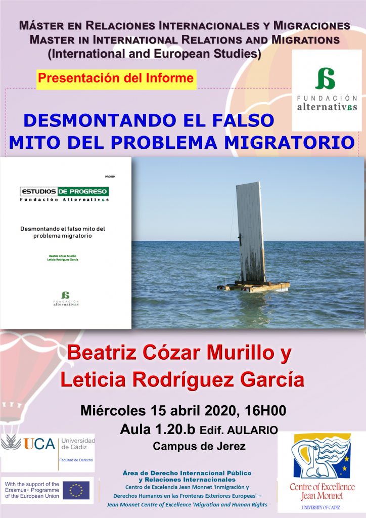 El próximo 15 de abril, Presentación del Informe: «DESMONTANDO EL FALSO MITO DEL PROBLEMA MIGRATORIO»
