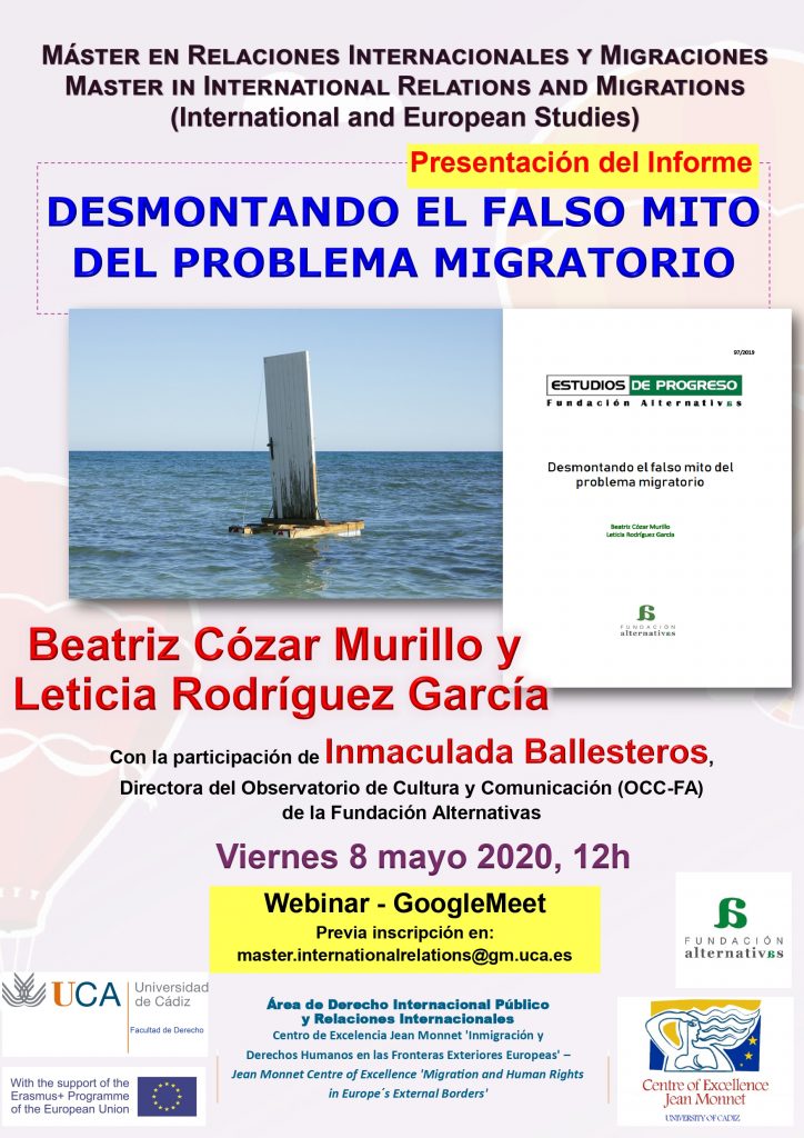 El próximo viernes día 8 de mayo a las 12h00, Presentación del Informe: “DESMONTANDO EL FALSO MITO DEL PROBLEMA MIGRATORIO”.