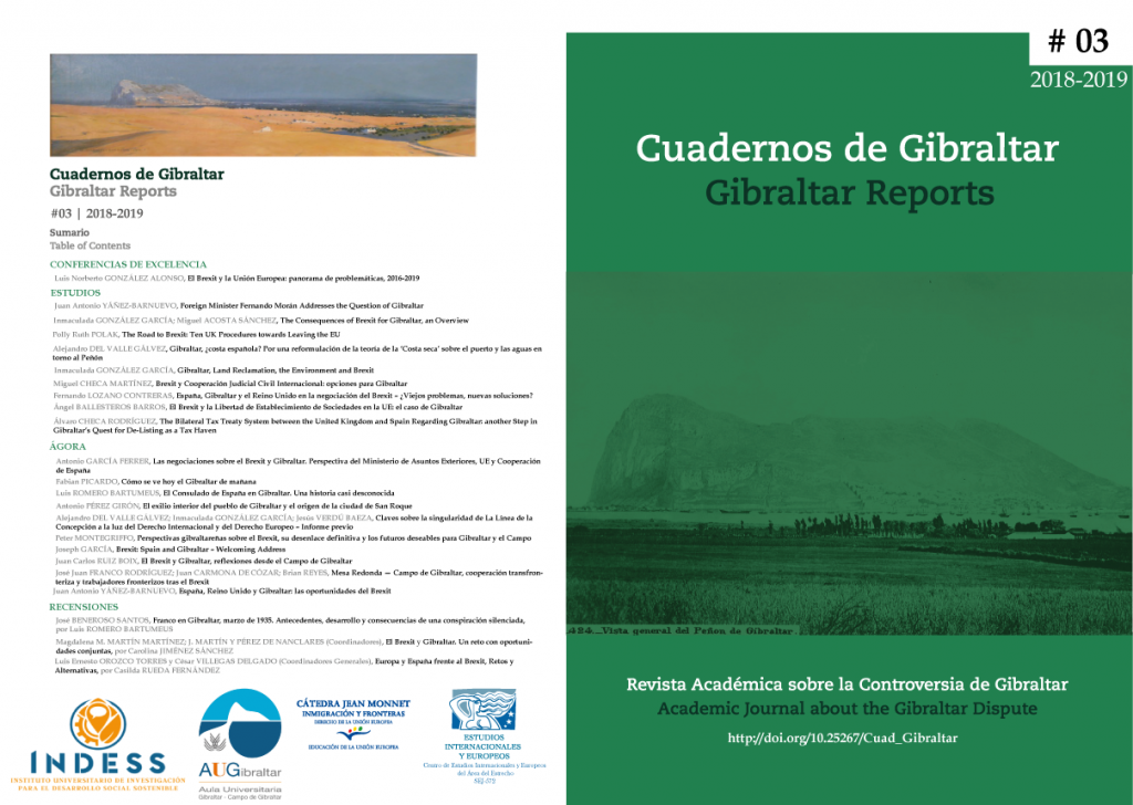 PUBLICADO EL NUEVO NÚMERO DE LA REVISTA: CUADERNOS DE GIBRALTAR – GIBRALTAR REPORTS.
