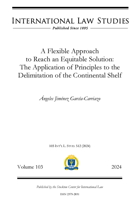 Nueva publicación de la Profesora Ángeles Jiménez García-Carriazo en International Law Studies: A...