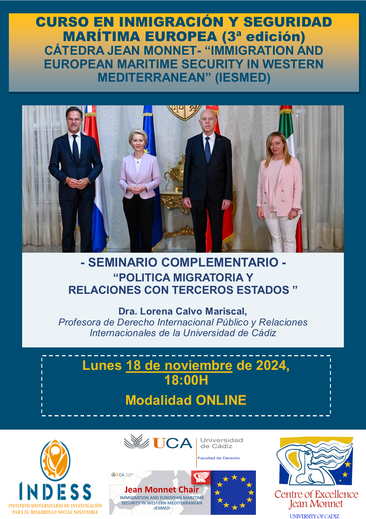 SEMINARIO COMPLEMENTARIO “POLÍTICA MIGRATORIA Y RELACIONES CON TERCEROS ESTADOS” – CÁTEDRA JEAN M...