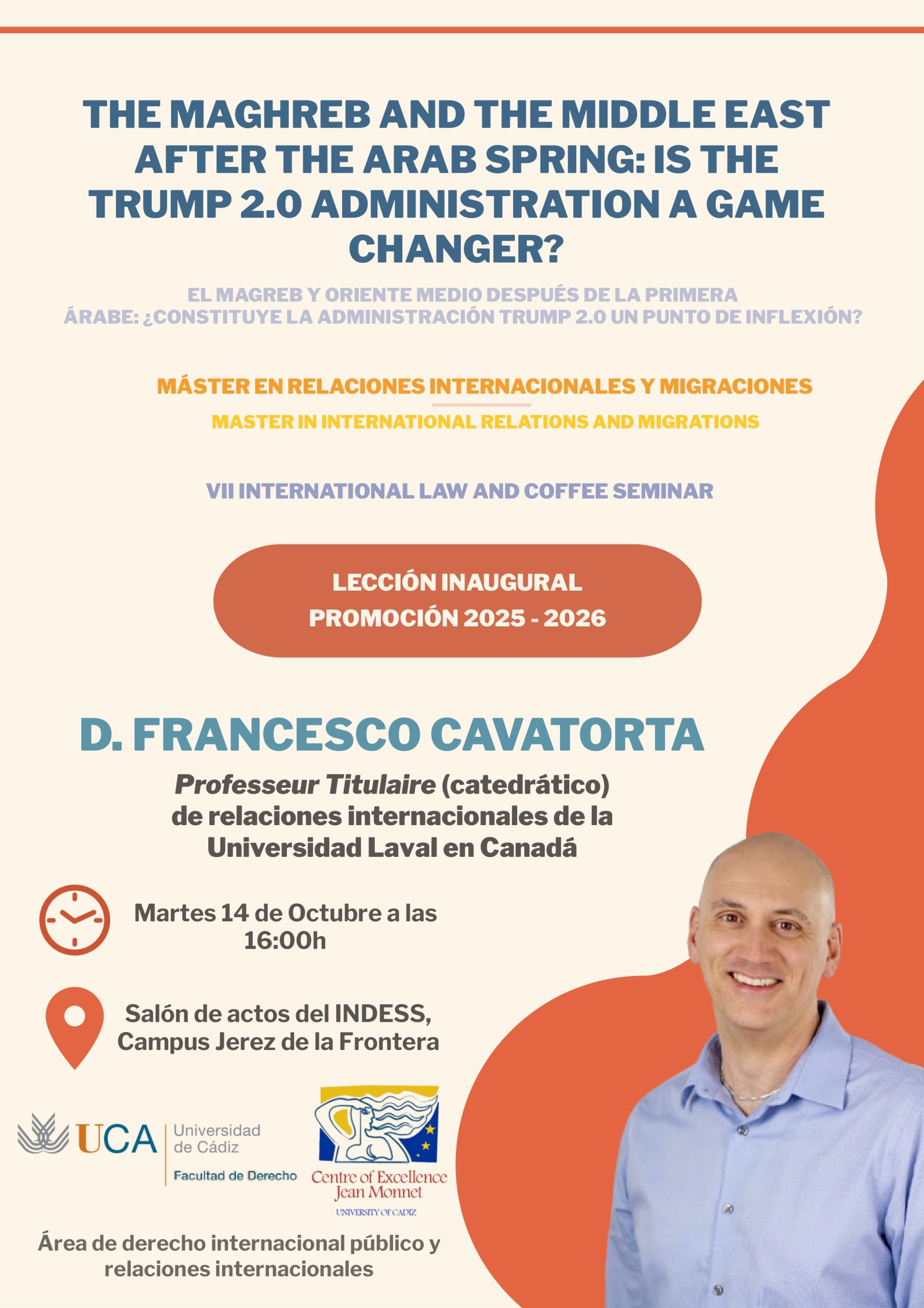 LECCIÓN INAUGURAL DEL MÁSTER BILINGÜE EN RELACIONES INTERNACIONALES Y MIGRACIONES 2025-2026, A CA...