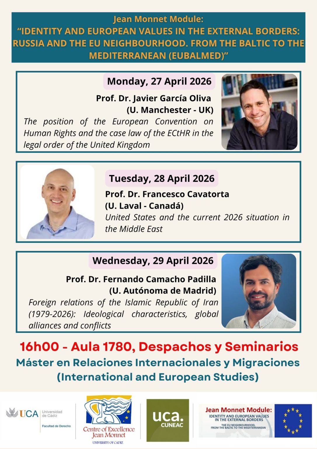 Guest Lecture Series – Jean Monnet Module “Identity and European Values in the External Borders (...